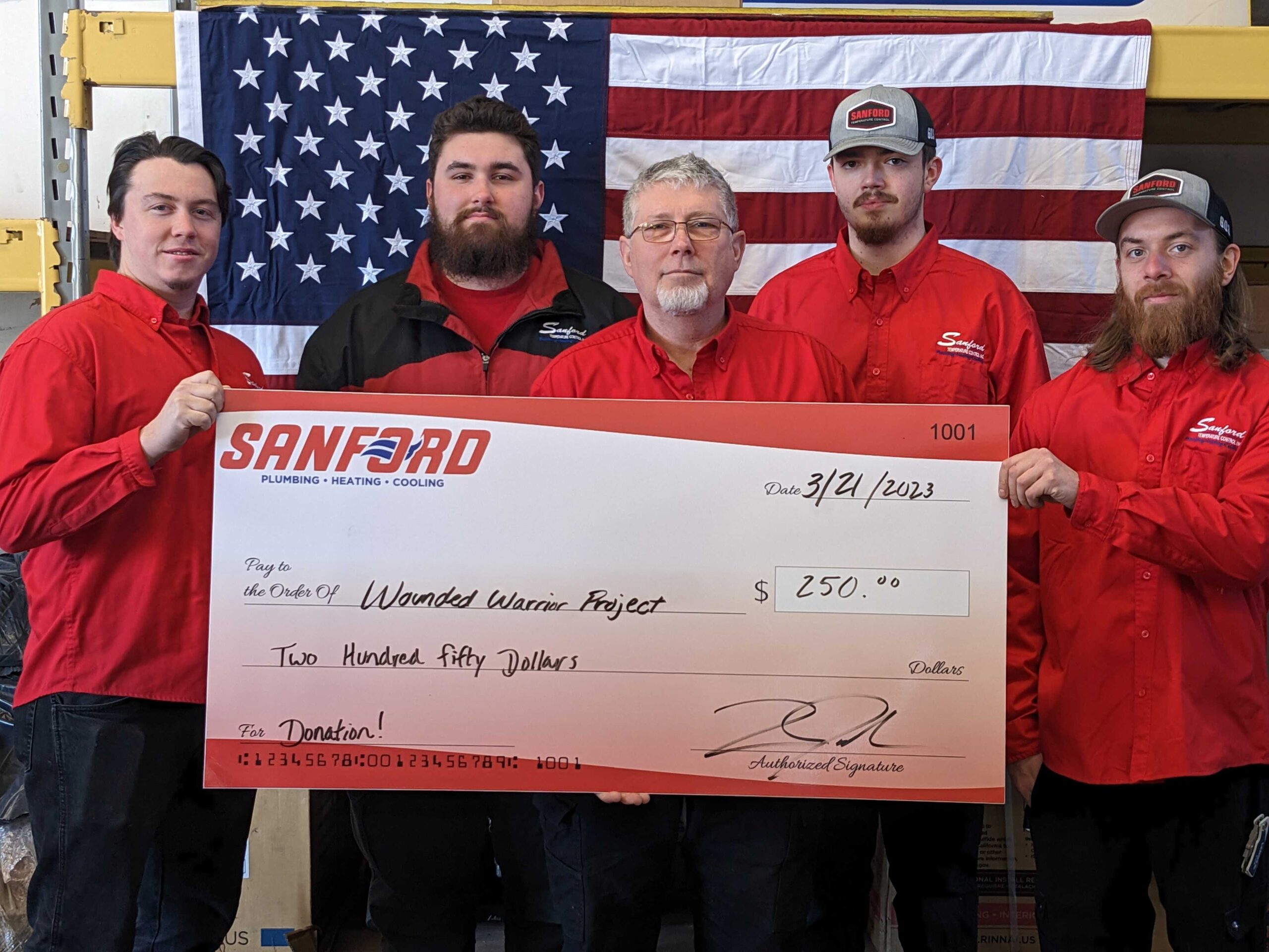 Sanford's Donation to Wounded Warrior Project