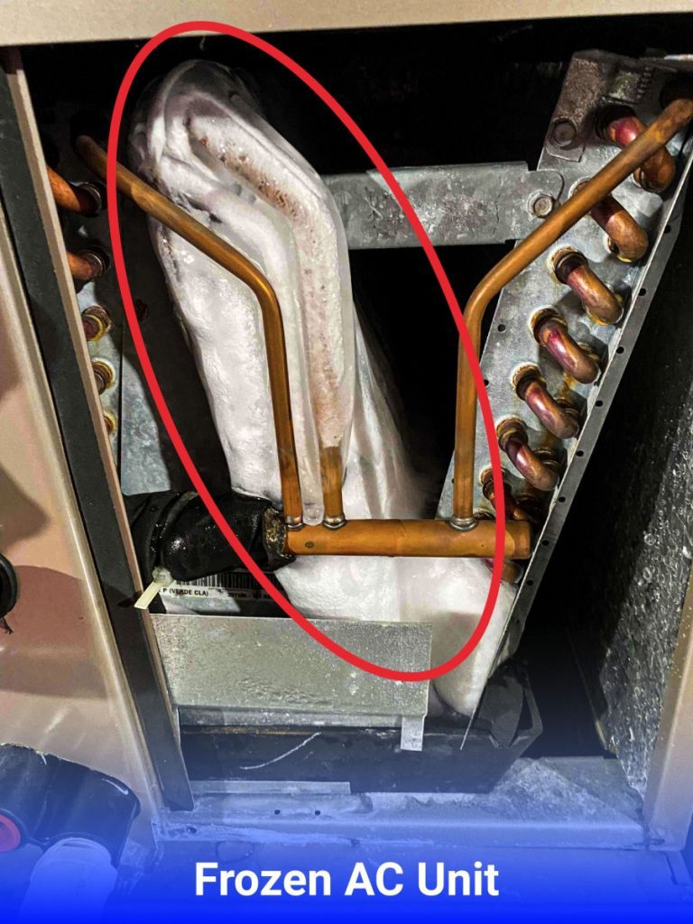 Frozen Evaporator Coils are a sign you need to call Sanford Temperature Control