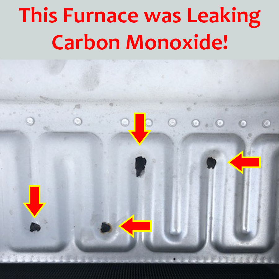 Cracked Furnace Releasing Carbon Monoxide