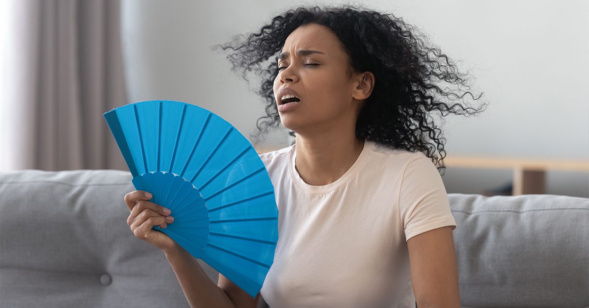 This woman has no AC. Choose Sanford Temperature Control for Expert AC Service and installation