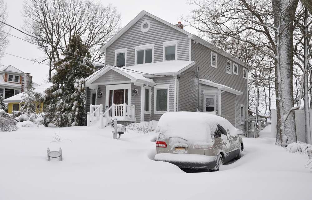 Snowed-in home